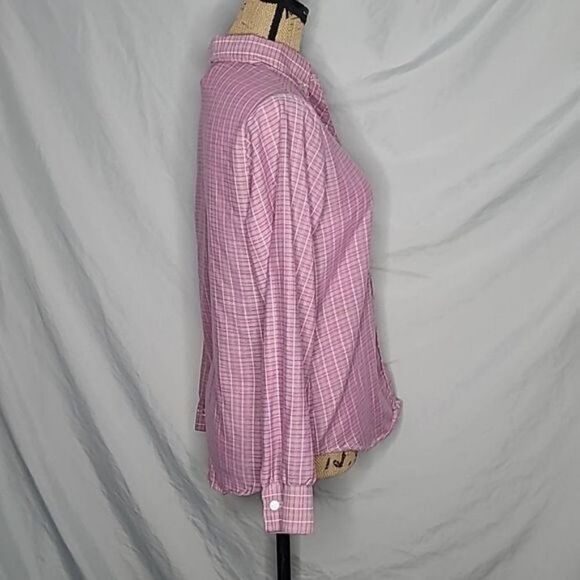 Vintage 70s Pink Plaid Button Down Shirt - Picture 4 of 12